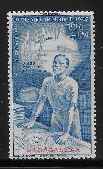 Africa | 1942 Colonial Educational Fund Madagascar Airmail Stamp Mint Never Hinged Africa Africa