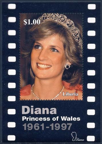 Africa | 1998 Princess Diana Collectible Liberia Postage Stamp Souvenir Sheet Mint Never Hinged Africa Africa