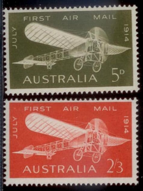 Australia and Oceania | 1964 50th Anniversary of First Australian Airmail Flight Set of Two Australia Postage Stamps Mint Never Hinged Australia & Oceania Australia & Oceania