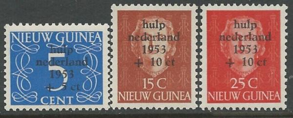 Australia and Oceania | Flood Relief Set of Three Netherlands New Guinea Postage Stamps Issued 953 Australia & Oceania Australia & Oceania