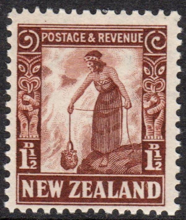 Australia and Oceania | Maori Woman New Zealand Postage Stamp Issued 1935 Red Brown Australia & Oceania Australia & Oceania