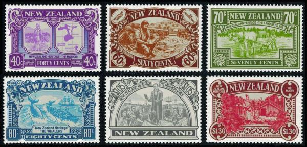 Australia and Oceania | New Zealand Heritage Set of 6 Postage Stamps Issued 1989 Australia & Oceania Australia & Oceania