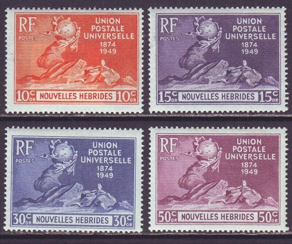 Australia and Oceania | Universal Postal Union Set of Four New Hebrides Postage Stamps Issued 1949 Stamp Australia & Oceania