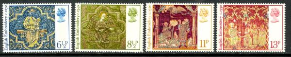 Britain and Ireland | 1976 English Medieval Embroidery Set of 4 Great Britain Christmas Postage Stamps Mint Never Hinged Britain & Ireland Britain & Ireland