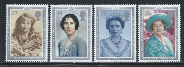 Britain and Ireland | 1990 Queen Mother 90th Birthday Set of Four Great Britain Postage Stamps Mint Never Hinged Britain & Ireland Britain & Ireland