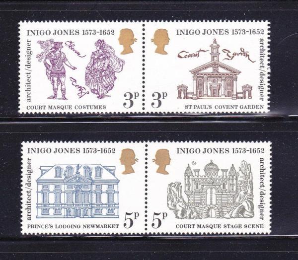 Britain and Ireland | 400th Birth Anniversary of Inigo Jones Architect Designer Set of Four Great Britain Mint Postage Stamps Britain & Ireland Britain & Ireland