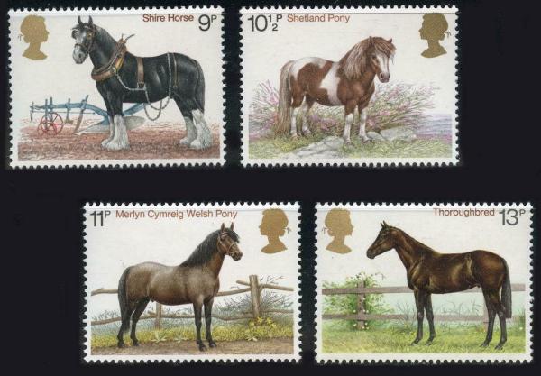 Britain and Ireland | British Horses Set of Four Great Britain Postage Stamps Issued 1978 Britain & Ireland Britain & Ireland