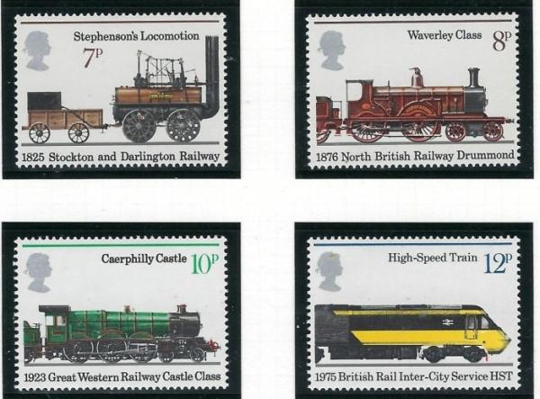 Britain and Ireland | British Railways Set of Four Great Britain Postage Stamps Issued 1975 Britain & Ireland Britain & Ireland