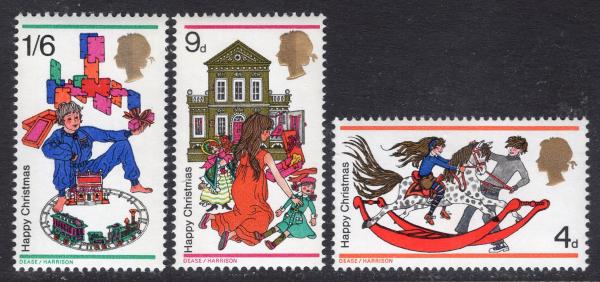 Britain and Ireland | Christmas 1968 Children and Toys Set of 3 Great Britain Mint Postage Stamps Britain & Ireland Britain & Ireland