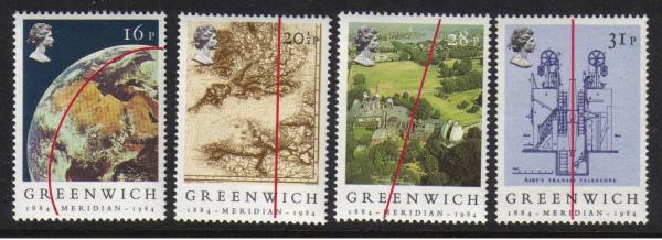 Britain and Ireland | Greenwich Meridian Set of Four Great Britain Postage Stamps Issued 1984 Britain & Ireland Britain & Ireland