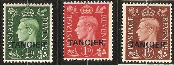 Britain and Ireland | King George VI Set of Three Tangier British Post Office Postage Stamps Issued 1937 Britain & Ireland Britain & Ireland