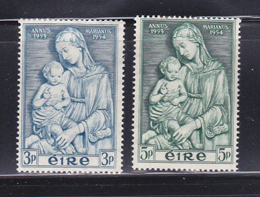 Britain and Ireland | Mary and Child Marian Year Set of Two Ireland Postage Stamps Britain & Ireland Britain & Ireland