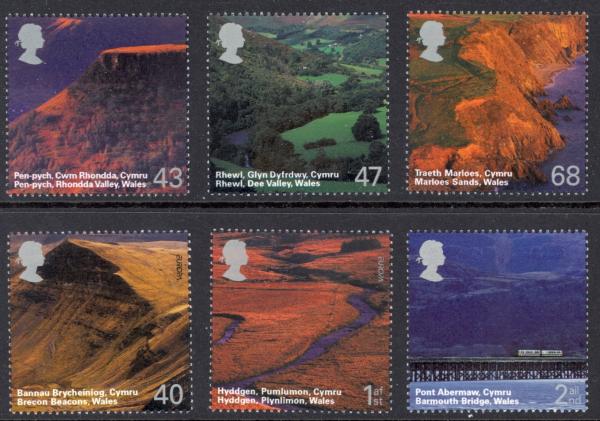 Britain and Ireland | Wales Landscapes Set of Six Great Britain Postage Stamps Issued 2004 Britain & Ireland Britain & Ireland