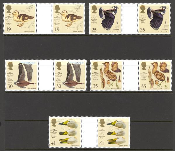 Britain and Ireland | Wildfowl Set of Five Pairs of Great Britain Postage Stamps Britain & Ireland Britain & Ireland