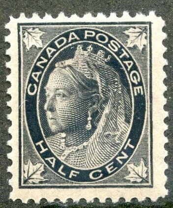 Canada | 1897 Queen Victoria  Half Cent Canada Postage Stamp Mint Never Hinged Black Canada Black