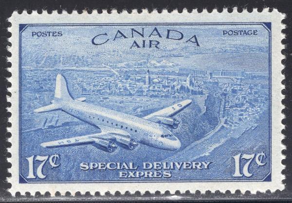 Canada | 1946 Transatlantic Mail Plane Canada Air Mail Special Delivery Postage Stamp With Grave Accent Mint Never Hinged Canada Canada