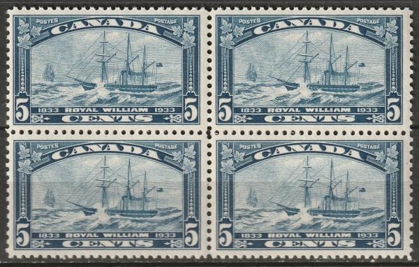 Canada | Steamship Block of Four Canada Postage Stamps Issued 1933 Dark blue Canada Canada