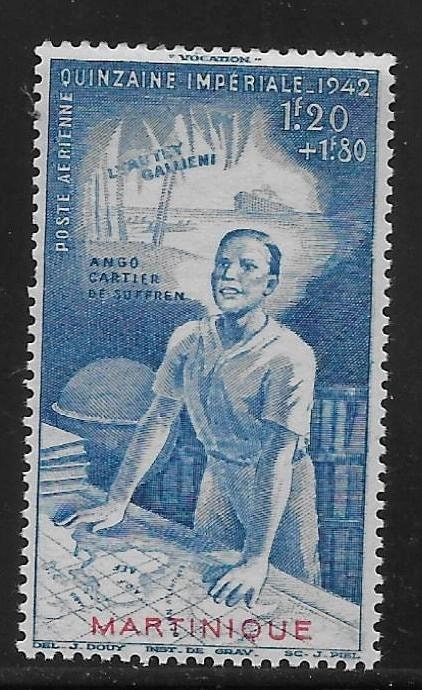 Central & South America | 1942 Colonial Educational Fund Martinique Airmail Postage Stamp Mint Never Hinged Central & South America Central & South America