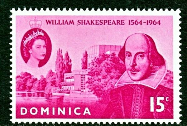 Central & South America | 1964 400th Birth Anniversary of William Shakespeare Dominica Postage Stamp Mint Never Hinged Central & South America Central & South America