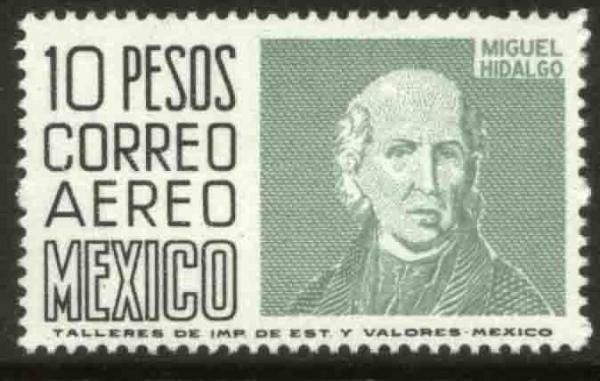 Central & South America | 1975 Miguel Hidalgo Mexico Airmail Postage Stamp Mint Never Hinged Black and Green Central & South America Black & green