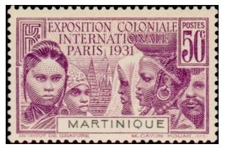 Central & South America | French Colonial Exhibition Martinique Postage Stamp Issued 1931 Violet Central & South America Central & South America