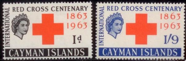 Central & South America | Red Cross Centenary Set of Two Cayman Islands Postage Stamps Issued 1963 Central & South America Central & South America