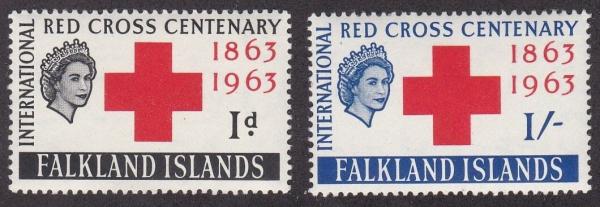 Central & South America | Red Cross Centenary Set of Two Falkland Islands Postage Stamps Issued 1963 Central & South America Central & South America