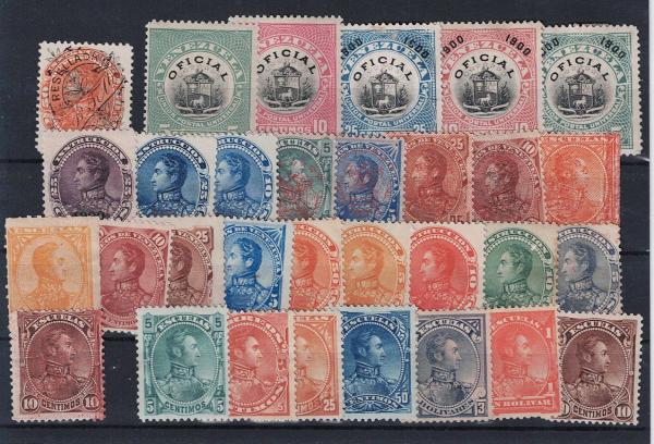 Central & South America | Venezuela Thirty Postage Stamps 19th Century Unused Central & South America Central & South America