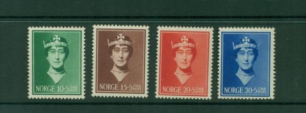 Europe | 1939 Queen Maud Set of Four Norway Postage Stamps Issued 1939 Europe Europe