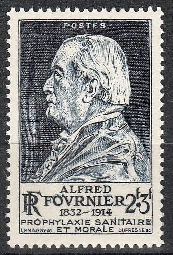 Europe | 1947 Alfred Fournier France Postage Stamp Mint Never Hinged Grey black Europe Europe