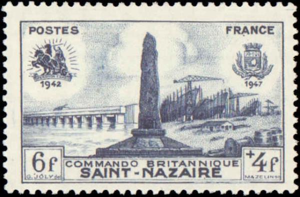 Europe | 1947 British Commando Saint Nazaire France Postage Stamp Mint Never Hinged Indigo Europe Europe