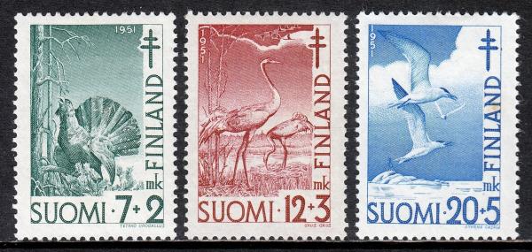 Europe | 1951 Birds Set of Three Finland Postage Stamps Europe Europe