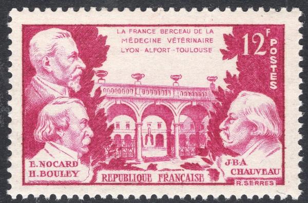 Europe | 1951 Famous French Veterinarians France Postage Stamp Lilac purple Europe Europe