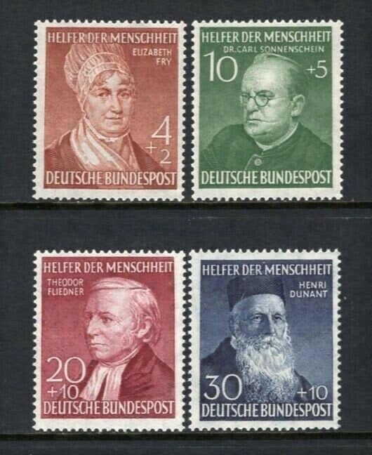 Europe | 1952 Helpers of Mankind Set of Four Germany Postage Stamps Europe Europe