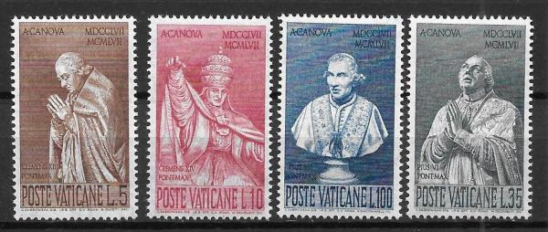 Europe | 1958 Antonio Canova Set of Four Vatican City Postage Stamps Mint Never Hinged Europe Europe