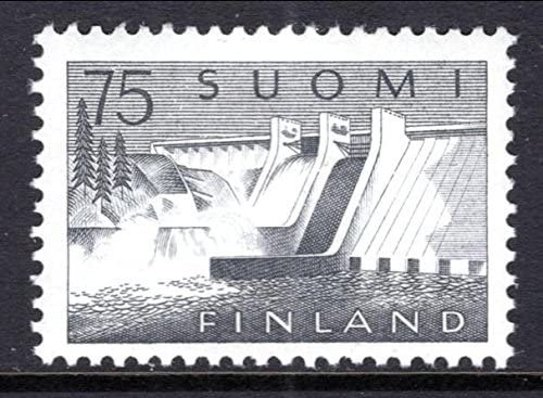 Europe | 1959 Pyhakoski Power Station Finland Postage Stamp Mint Never Hinged Grey black Europe Europe