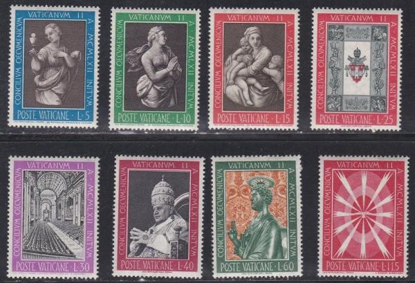 Europe | 1962 Ecumenical Council Collectible Set of Eight Vatican City Postage Stamps Europe Europe