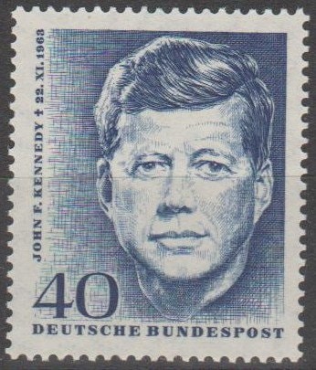 Europe | 1964 John F Kennedy Death Anniversary Germany Postage Stamp Dark violet ultramarine Europe Dark violet ultramarine