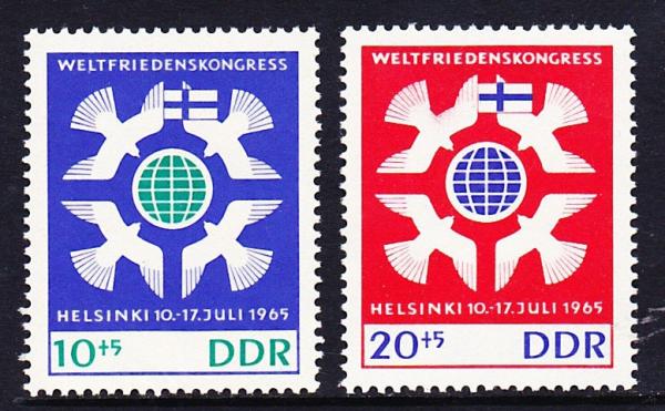 Europe | 1965 Peace Congress East Germany DDR Set of 2 Postage Stamps Mint Never Hinged Europe Europe