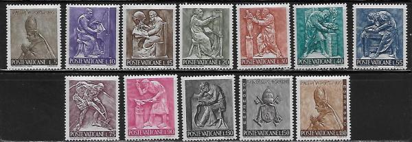 Europe | 1966 The Works of Man Set of Twelve Collectible Vatican City Postage Stamps Mint Never Hinged Europe Europe