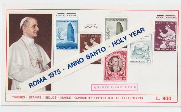 Europe | 1975 Vatican Holy Year Souvenir Card With Postage Stamps Europe Europe