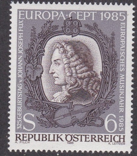 Europe | 1985 Composer Johann Joseph Fux Austria Postage Stamp Mint Never Hinged Europe Europe