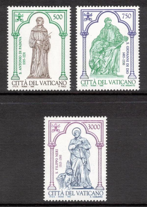 Europe | Anthony of Padua Set of Three Vatican City Postage Stamps Issued 1995 Europe Europe