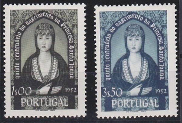 Europe | Blessed Joan of Portugal Set of Two Portuguese Postage Stamps Issued 1953 Europe Europe