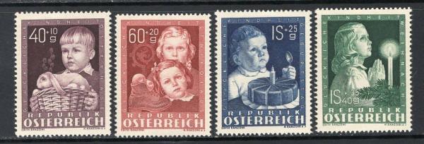 Europe | Child Welfare Set of Four Austria Postage Stamps Issued 1949 Europe Europe