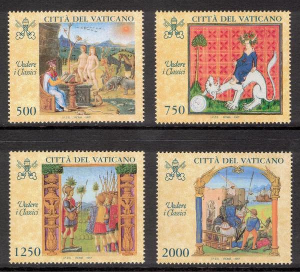 Europe | Classic Art Set of Four Vatican City Postage Stamps Issued 1997 Europe Europe