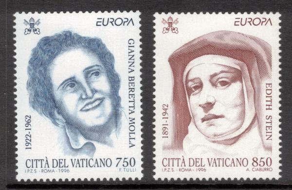 Europe | Europa Famous Women Set of Two Vatican City Postage Stamps Issued 1996 Europe Europe