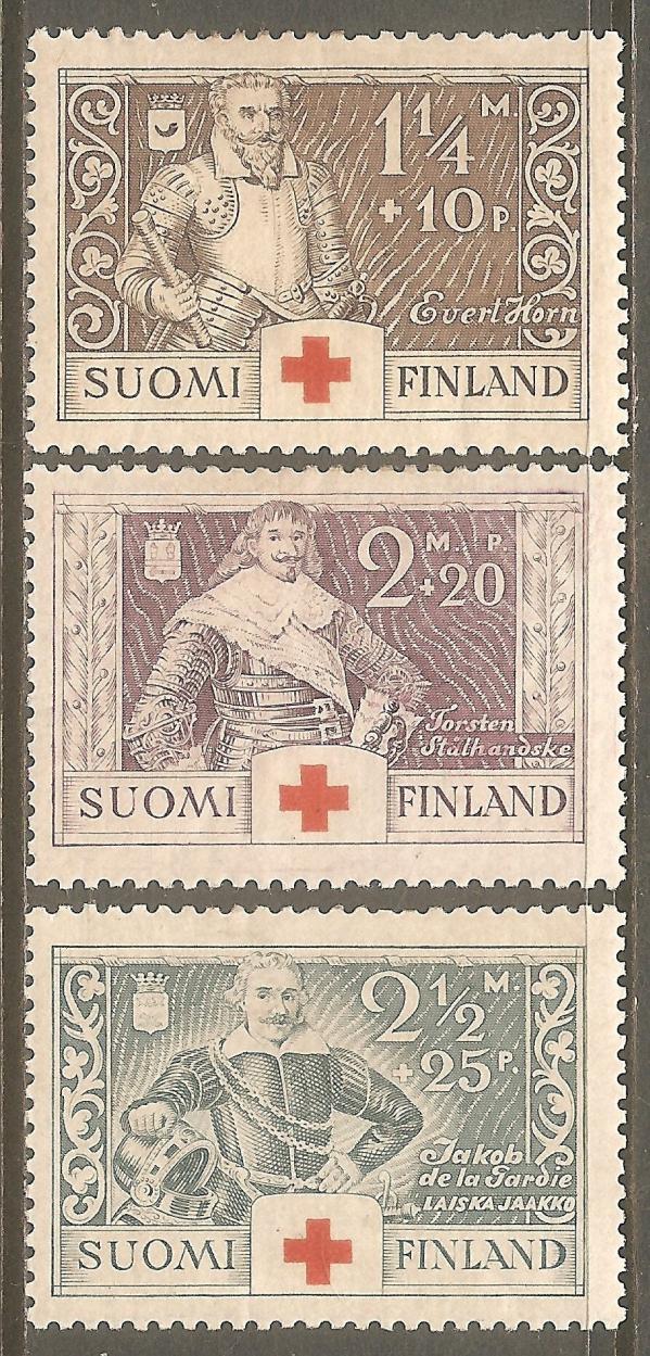 Europe | Finnish Knights Set of Three Finland Red Cross Postage Stamps Issued 1934 Europe Europe