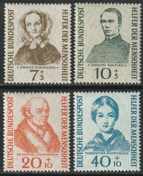 Europe | Florence Nightingale Set of Four Germany Postage Stamps Issued 1955 Europe Europe