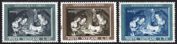 Europe | Holy Family Set of Three Vatican City Postage Stamps Issued 1960 Europe Europe